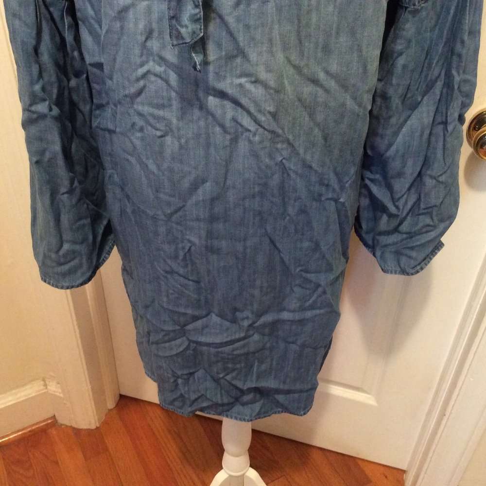 Cloth & Stone Anthropologie Dress M Blue Chambray - Picture 7 of 8